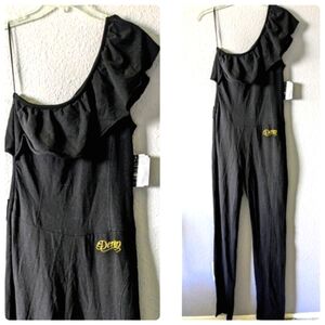 NEW Dereon by Beyonce One Shoulder Black Jumpsuit Blooming Belles sz. M …